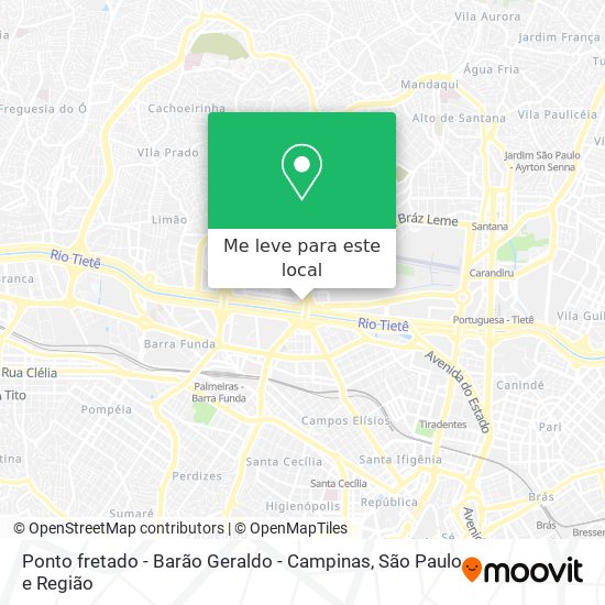 Ponto fretado - Barão Geraldo - Campinas mapa