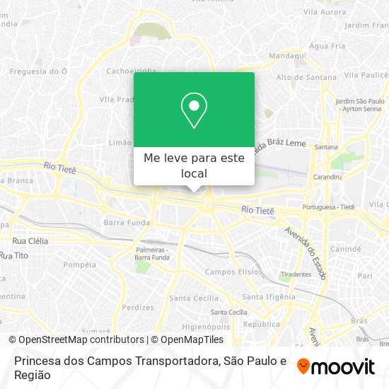 Princesa dos Campos Transportadora mapa