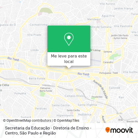 Secretaria da Educação - Diretoria de Ensino - Centro mapa