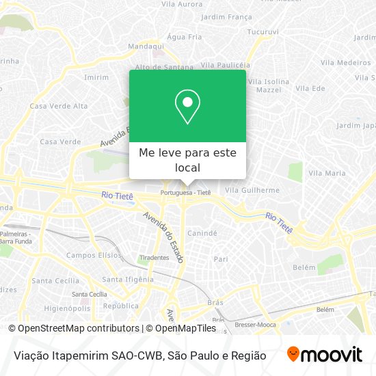 Viação Itapemirim SAO-CWB mapa