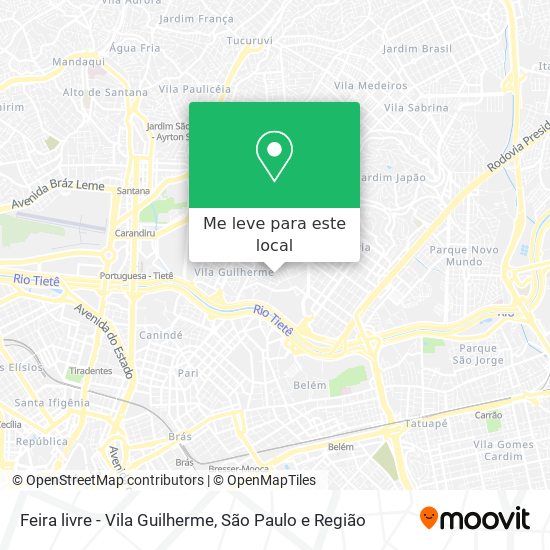 Feira livre - Vila Guilherme mapa