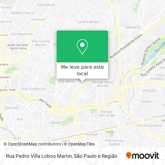 Rua Pedro Villa Lobos Martin mapa
