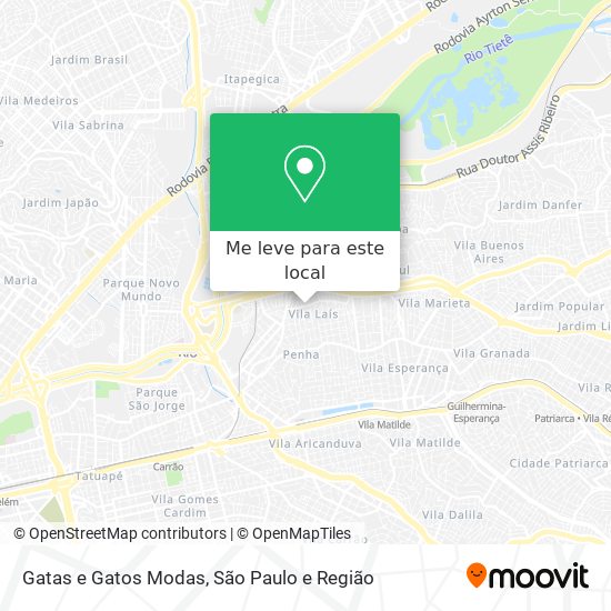 Gatas e Gatos Modas mapa