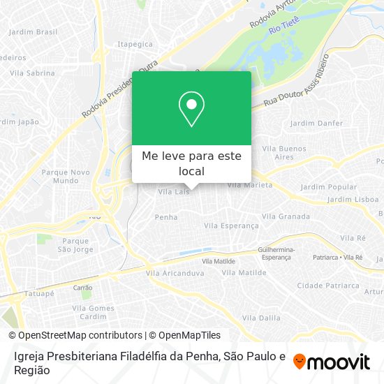 Igreja Presbiteriana Filadélfia da Penha mapa