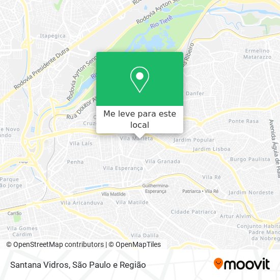 Santana Vidros mapa