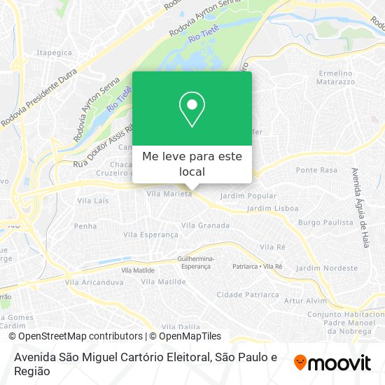 Avenida São Miguel Cartório Eleitoral mapa