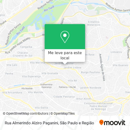 Rua Almerindo Alziro Paganini mapa