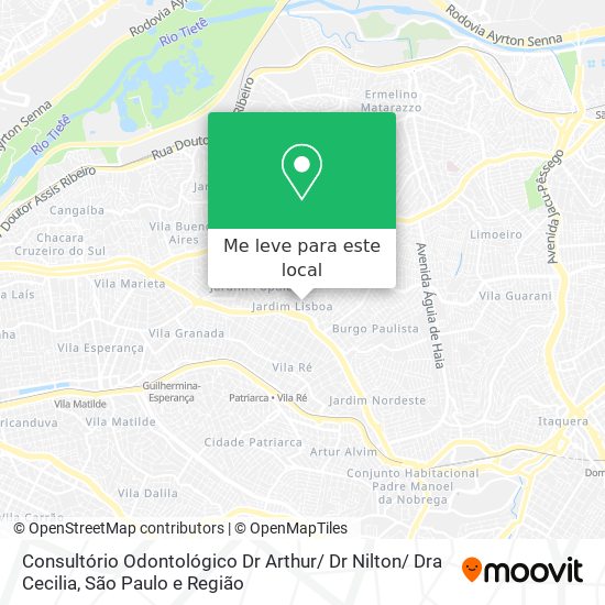 Consultório Odontológico Dr Arthur/ Dr Nilton/ Dra Cecilia mapa