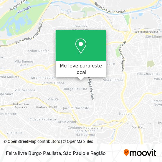 Feira livre Burgo Paulista mapa