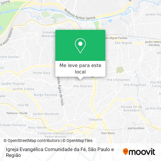 Igreja Evangélica Comunidade da Fé mapa