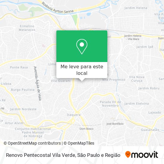 Renovo Pentecostal Vila Verde mapa