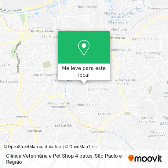 Clínica Veterinária e Pet Shop 4 patas mapa