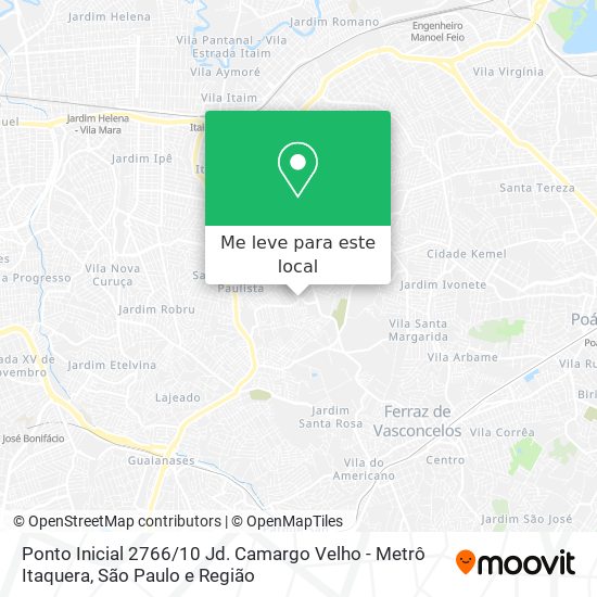 Ponto Inicial 2766 / 10 Jd. Camargo Velho - Metrô Itaquera mapa