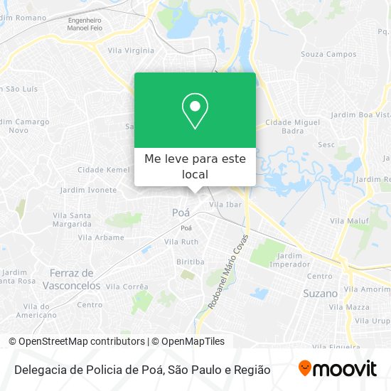 Delegacia de Policia de Poá mapa