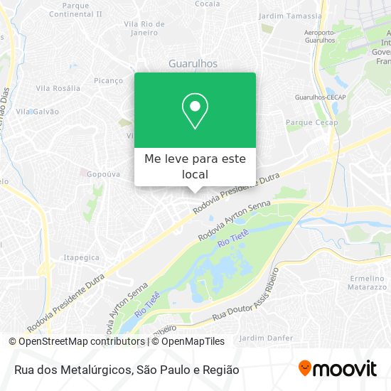 Rua dos Metalúrgicos mapa