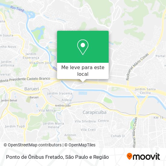 Ponto de Ônibus Fretado mapa