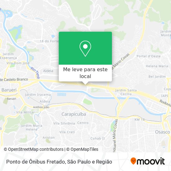 Ponto de Ônibus Fretado mapa