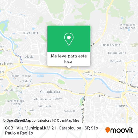 CCB - Vila Municipal.KM 21 -Carapicuiba - SP mapa