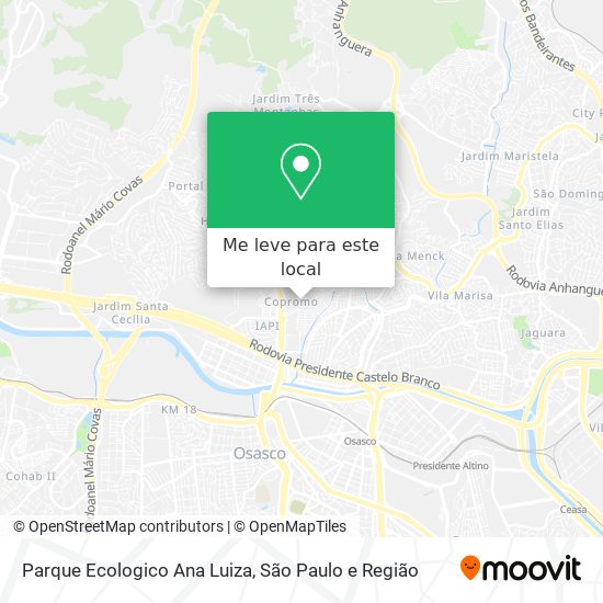 Parque Ecologico Ana Luiza mapa