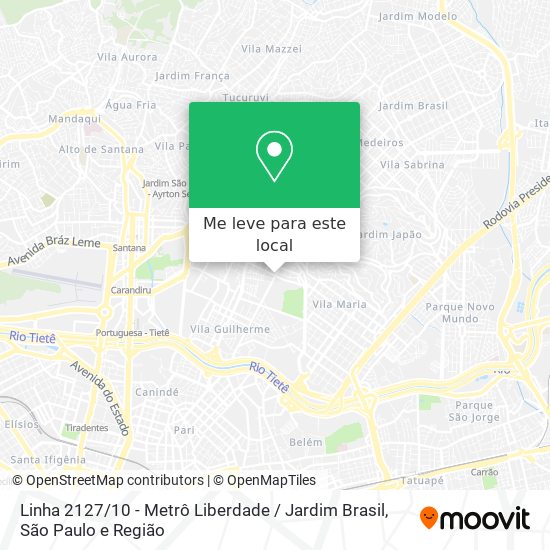 Linha 2127 / 10 - Metrô Liberdade / Jardim Brasil mapa