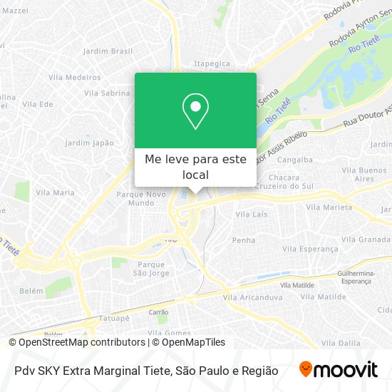 Pdv SKY Extra Marginal Tiete mapa