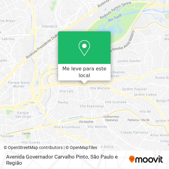 Avenida Governador Carvalho Pinto mapa