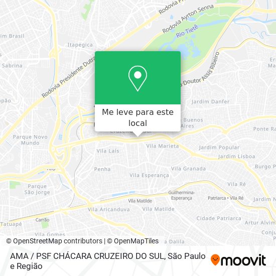 AMA / PSF CHÁCARA CRUZEIRO DO SUL mapa
