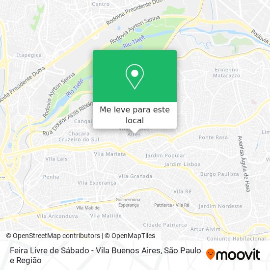 Feira Livre de Sábado - Vila Buenos Aires mapa