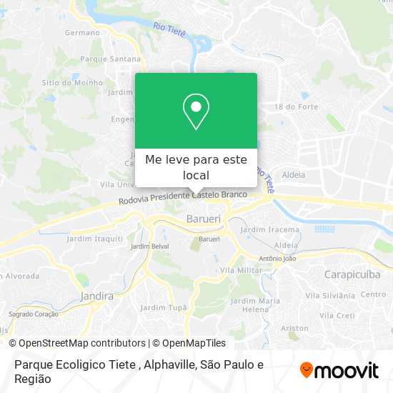 Parque Ecoligico Tiete , Alphaville mapa
