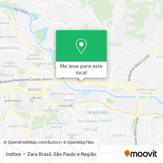 Como chegar até Inditex — Zara Brasil em Barueri de Ônibus ou Trem?