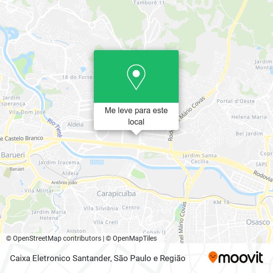 Caixa Eletronico Santander mapa