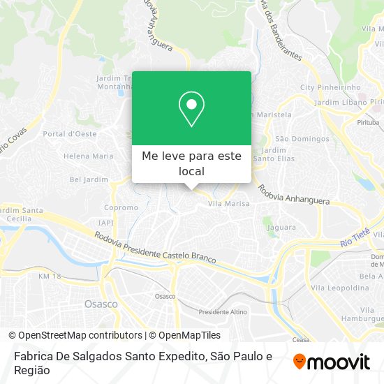 Fabrica De Salgados Santo Expedito mapa