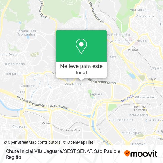 Chute Inicial Vila Jaguara / SEST SENAT mapa