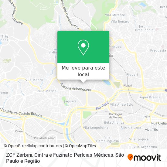 ZCF Zerbini, Cintra e Fuzinato Perícias Médicas mapa