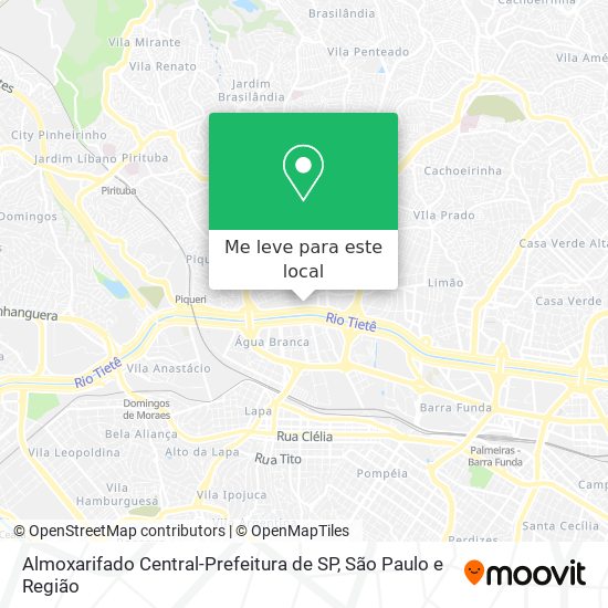 Almoxarifado Central-Prefeitura de SP mapa