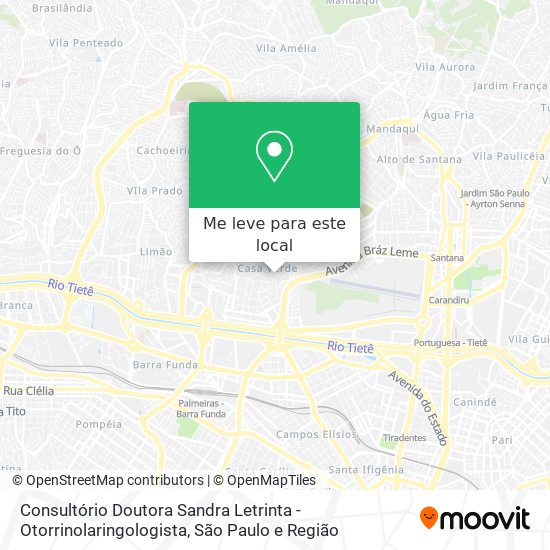 Consultório Doutora Sandra Letrinta - Otorrinolaringologista mapa