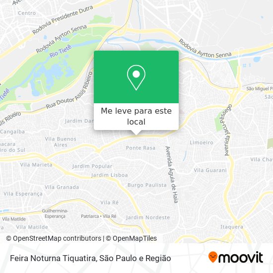 Feira Noturna Tiquatira mapa