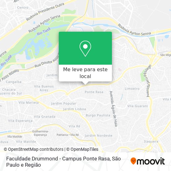 Faculdade Drummond - Campus Ponte Rasa mapa