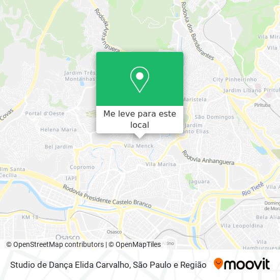 Studio de Dança Elida Carvalho mapa