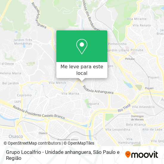 Grupo Localfrio - Unidade anhanguera mapa