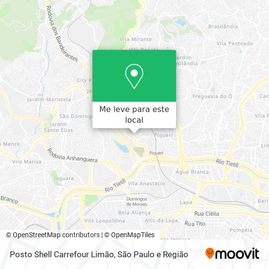 Posto Shell Carrefour Limão mapa