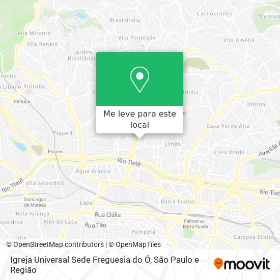 Igreja Universal Sede Freguesia do Ó mapa