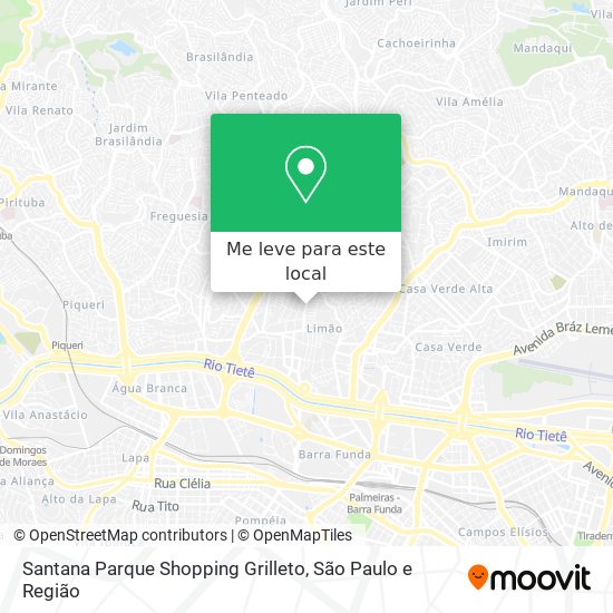 Santana Parque Shopping Grilleto mapa