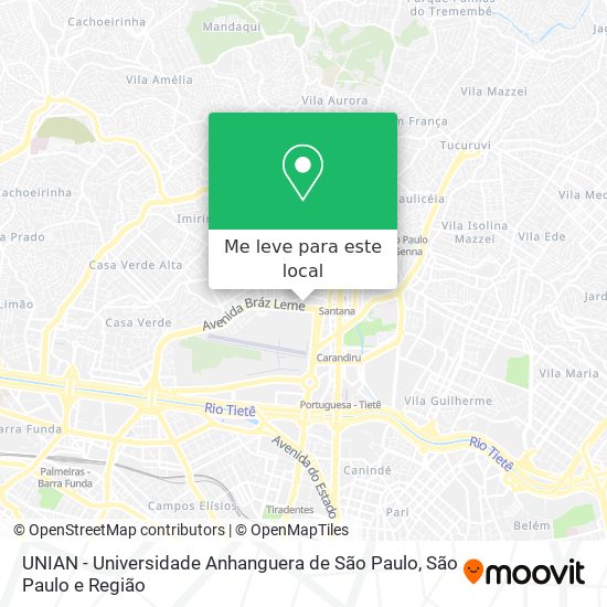 UNIAN - Universidade Anhanguera de São Paulo mapa