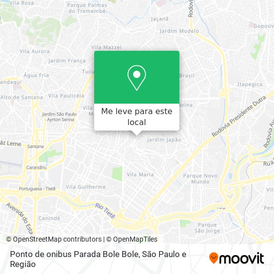 Ponto de onibus Parada Bole Bole mapa