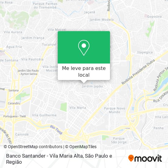 Banco Santander - Vila Maria Alta mapa