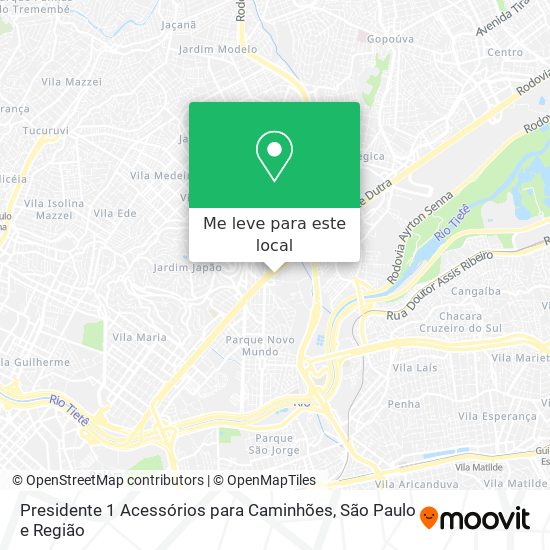 Presidente 1 Acessórios para Caminhões mapa