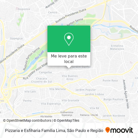 Pizzaria e Esfiharia Família Lima mapa