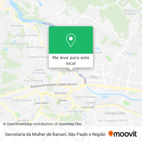 Secretaria da Mulher de Barueri mapa