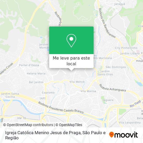 Igreja Católica Menino Jesus de Praga mapa